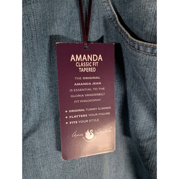 Gloria Vanderbilt Amanda Tapered Light Wash Classic Rise Womens Jeans Size 22W - Picture 4 of 7